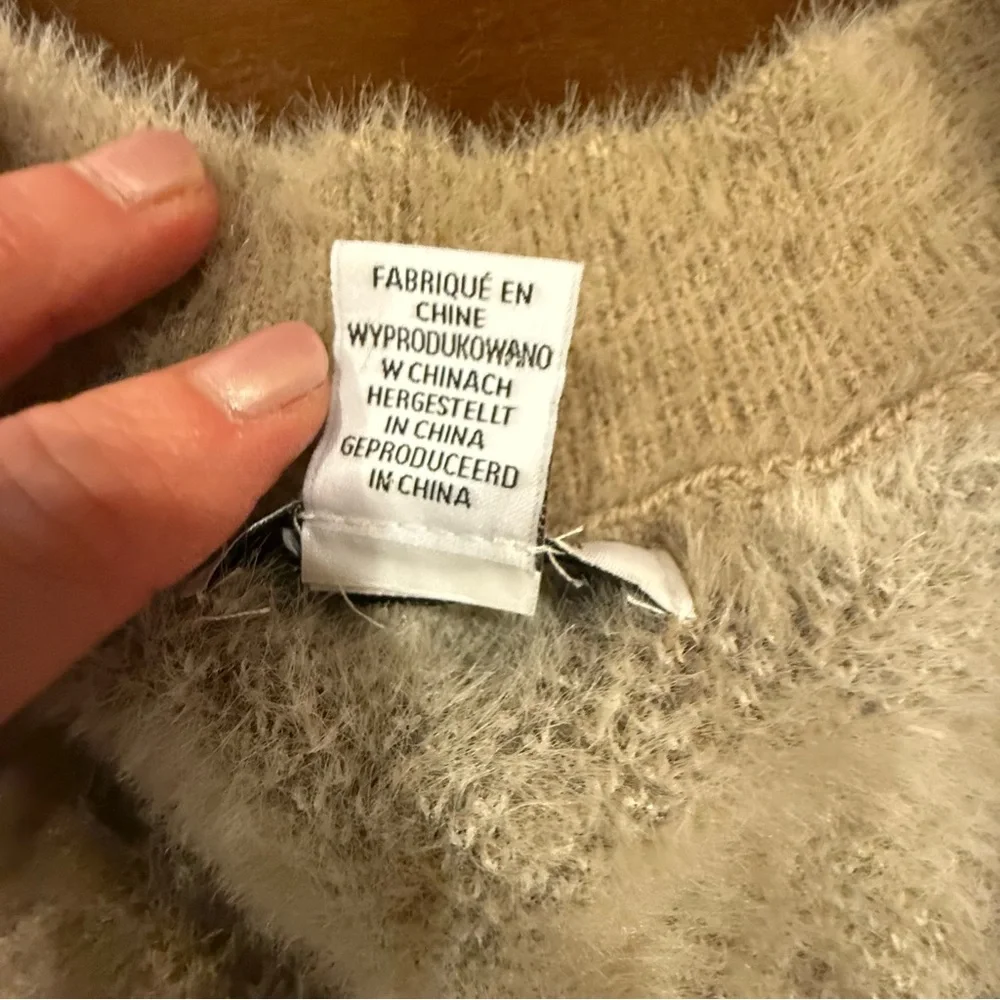 William Rast Women’s Soft Beige Old Money Neutral Argyle Knit Vest sz L - Picture 6 of 8